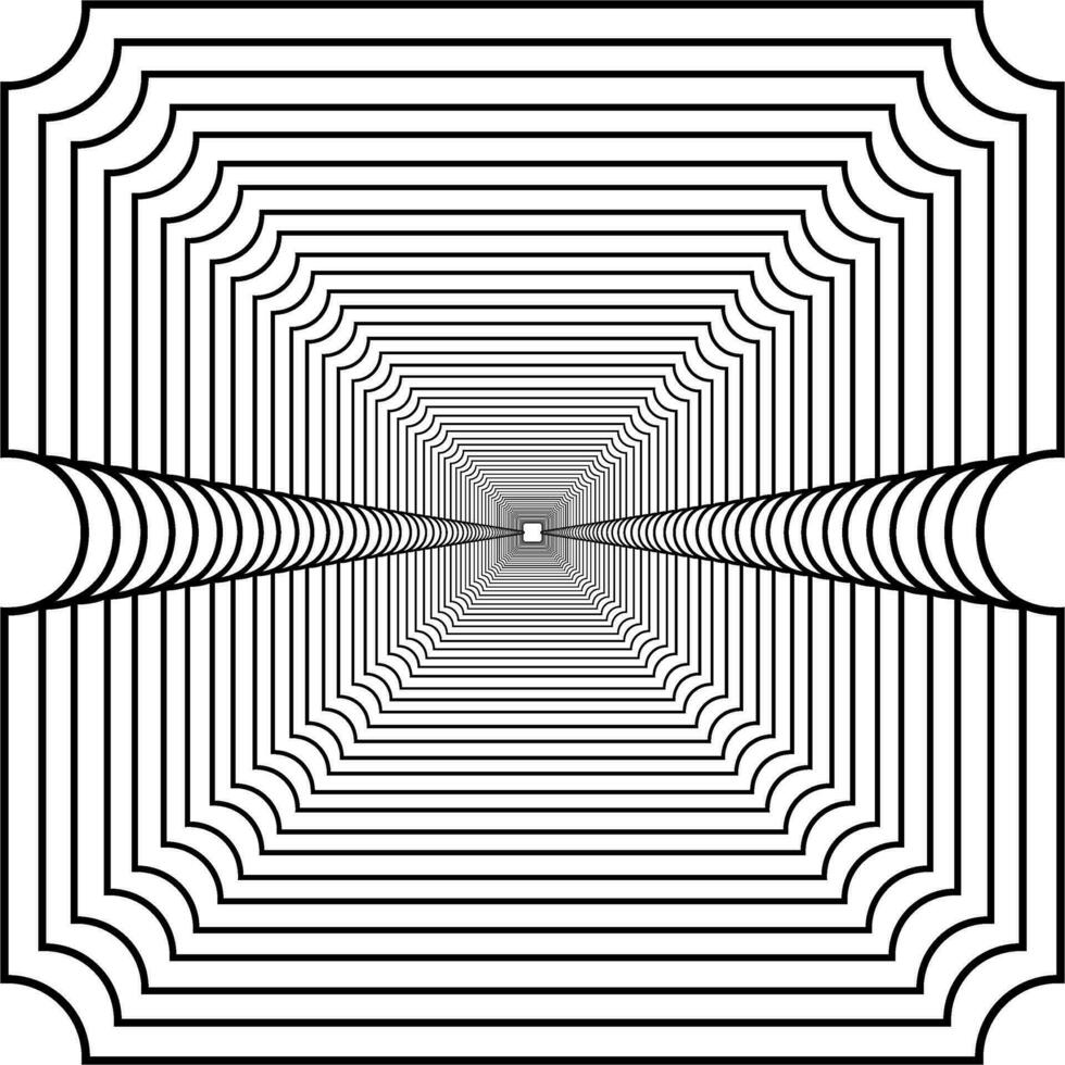 Visual of the Optical Illusion Created from Square Lines Composition, can use for Background, Decoration, Wallpaper, Tile, Carpet Pattern, Modern Motifs, Contemporary Ornate, or Graphic Design Element vector
