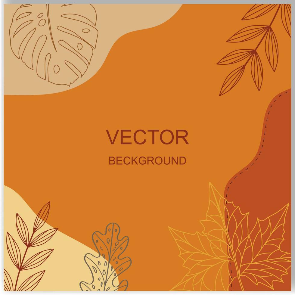 vector otoño cuadrado plantillas con otoño hojas y geométrico formas