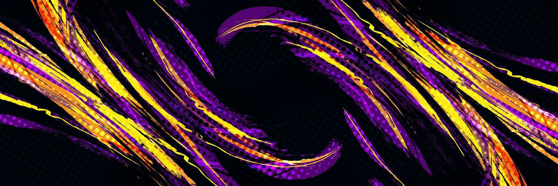 Abstract and Colorful Brush Background with Halftone Effect. Grunge Background. Brush Stroke Illustration for Banner, Poster, or Sports Background. Scratch and Texture Elements For Design vector