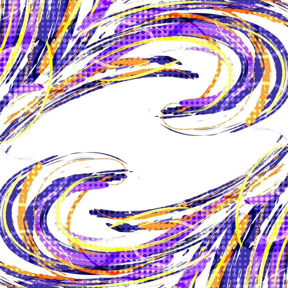 Abstract and Colorful Brush Background with Halftone Effect. Grunge Background. Brush Stroke Illustration for Banner, Poster, or Sports Background. Scratch and Texture Elements For Design vector