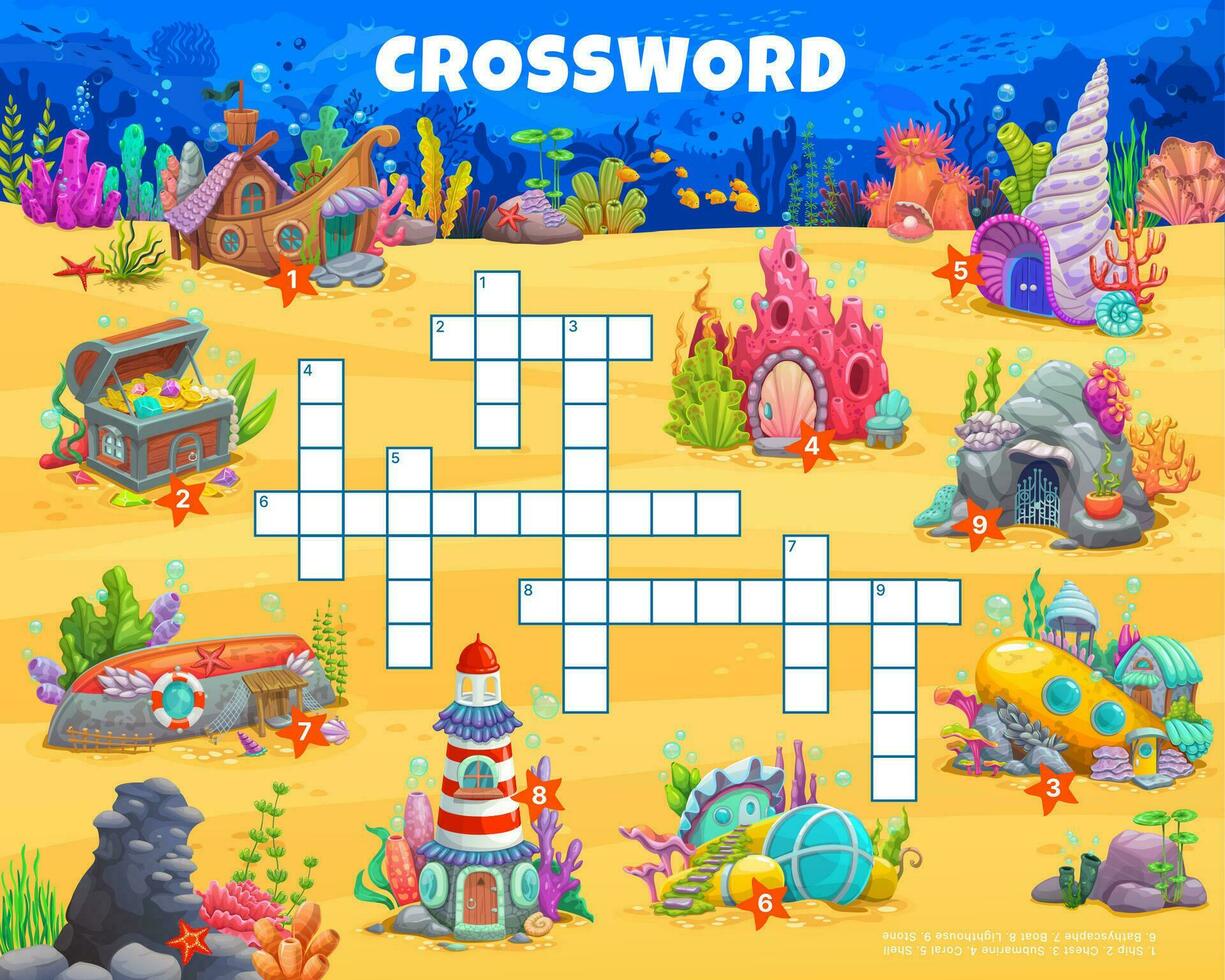 Crossword quiz game with underwater houses 33078174 Vector Art at Vecteezy Crossword quiz game with underwater houses 33078174 Vector Art at Vecteezy