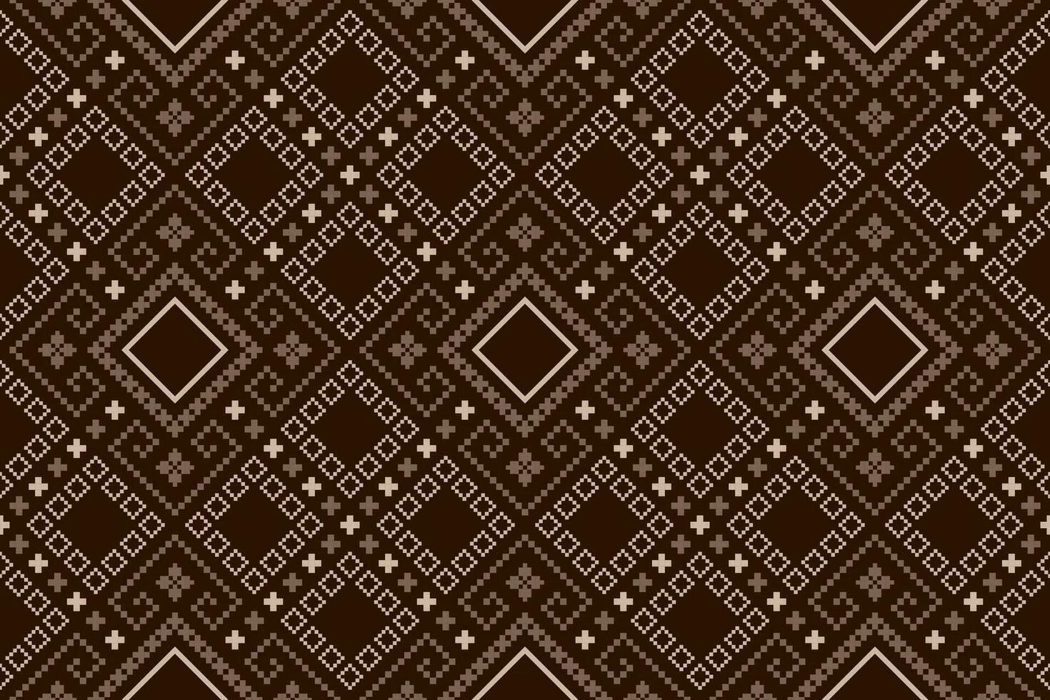 Nature vintages cross stitch traditional ethnic pattern paisley flower Ikat background abstract Aztec African Indonesian Indian seamless pattern for fabric print cloth dress carpet curtains and sarong vector