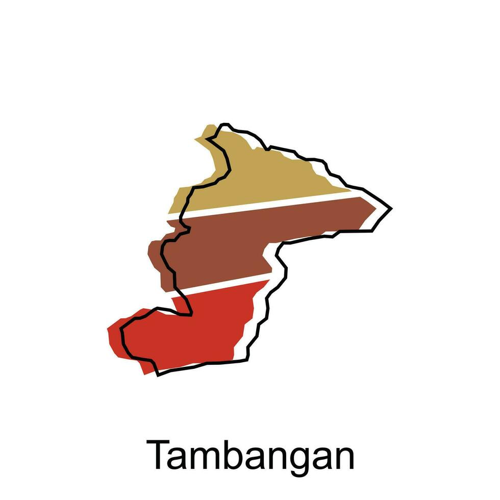 mapa ciudad de tambangan ilustración diseño, mundo mapa internacional vector modelo con contorno gráfico bosquejo estilo aislado en blanco antecedentes