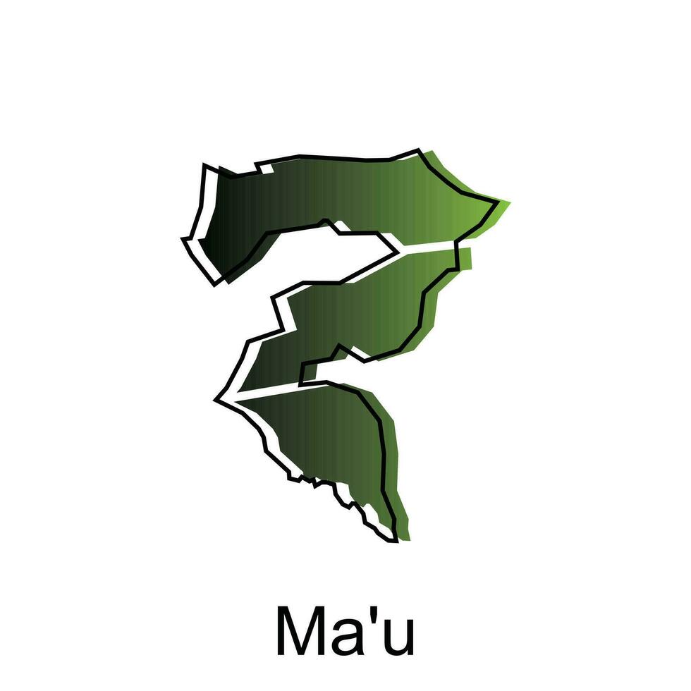 Map City of Ma u illustration design, World Map International vector template with outline graphic sketch style isolated on white background