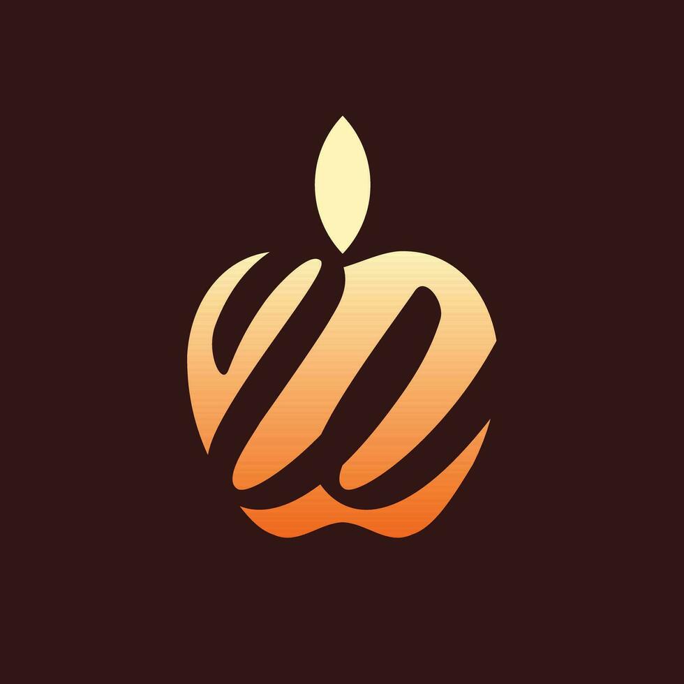 Abstract letter W Apple logo template, Vector logo for business and company identity