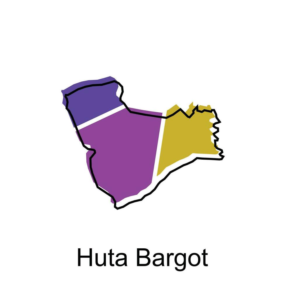 mapa ciudad de huta bargot ilustración diseño, mundo mapa internacional vector modelo con contorno gráfico bosquejo estilo aislado en blanco antecedentes