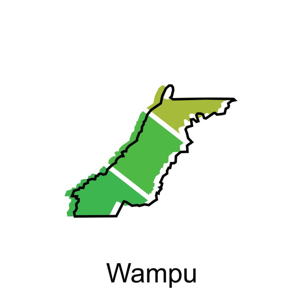 mapa ciudad de wampú provincia de norte Sumatra vector diseño. abstracto, diseños concepto, logo diseño modelo