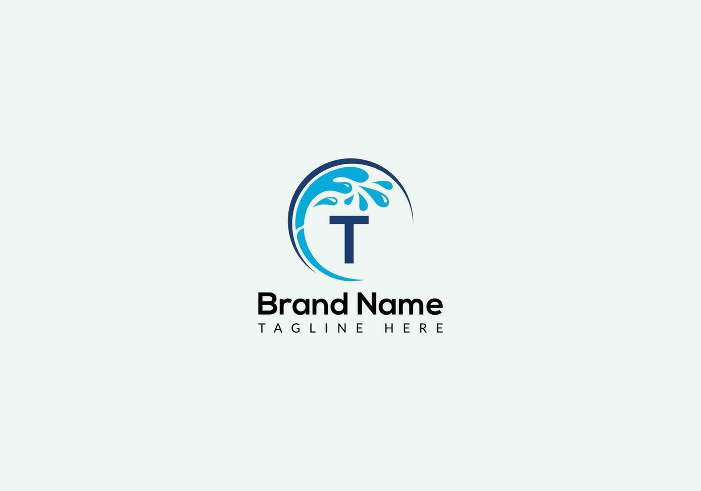 Maid Cleaning Logo On Letter T. Clean House Sign, Fresh Clean Logo Cleaning Brush and Water Drop Concept Template vector