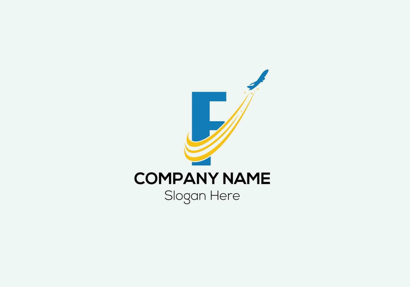 Travel Logo On Letter F Template. Travel Logo On F Letter, Initial Travel Sign Concept Template vector