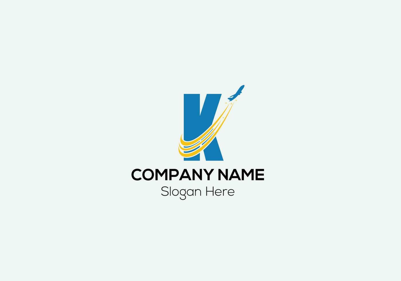 Travel Logo On Letter K Template. Travel Logo On K Letter, Initial Travel Sign Concept Template vector