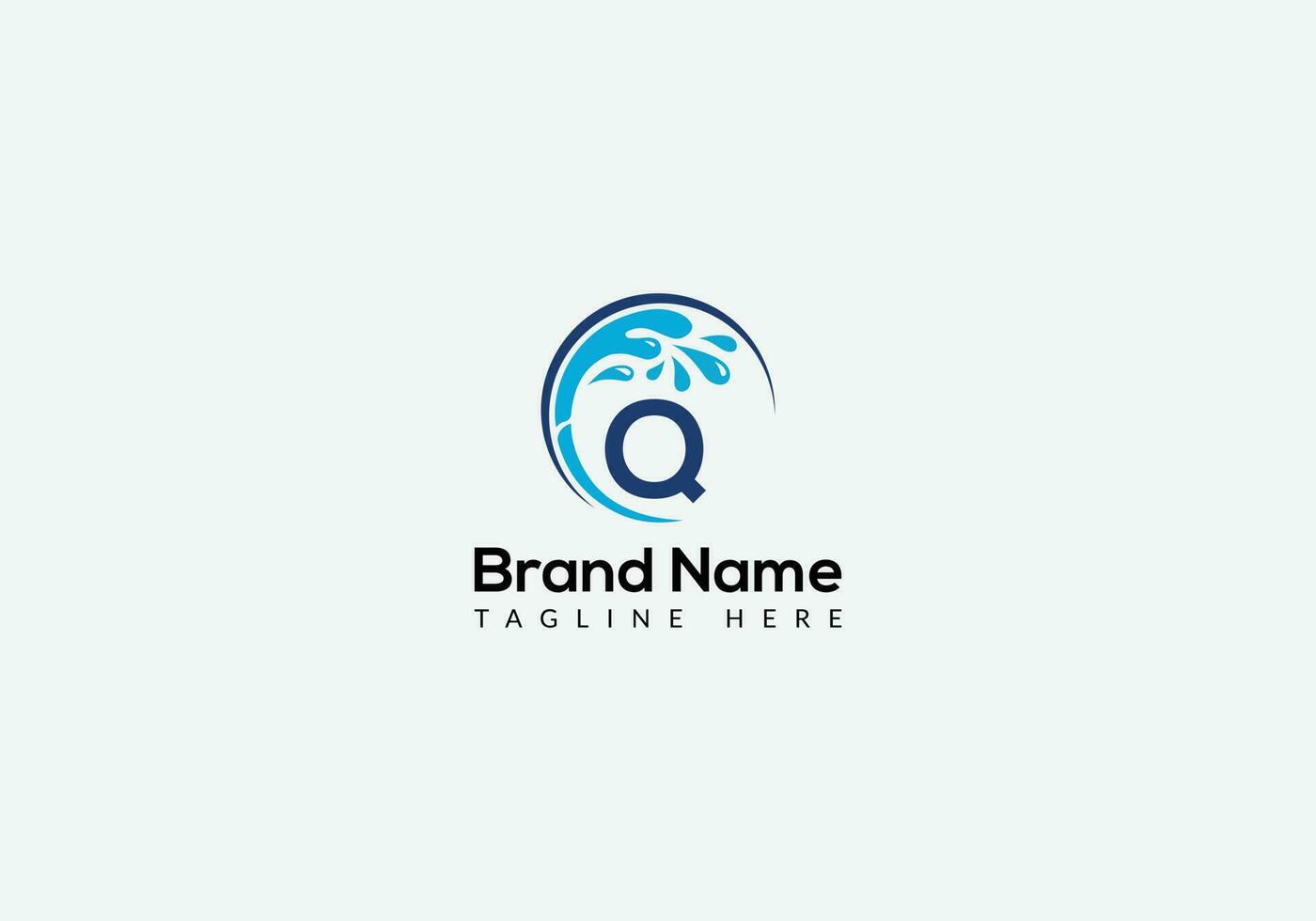 Maid Cleaning Logo On Letter Q. Clean House Sign, Fresh Clean Logo Cleaning Brush and Water Drop Concept Template vector