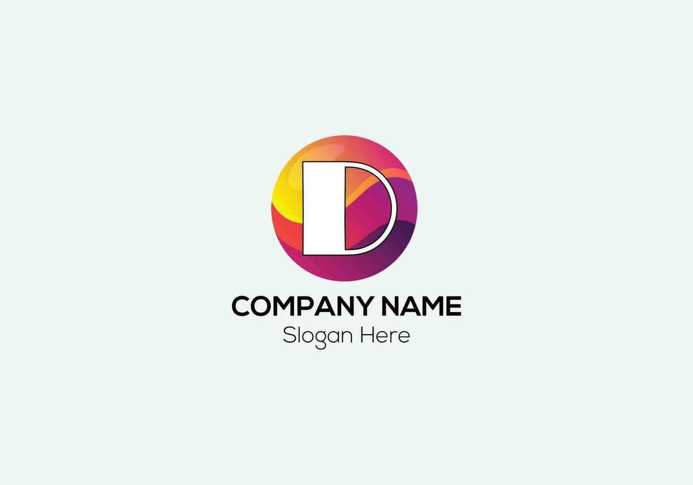 Abstract D letter modern initial lettermarks logo design vector