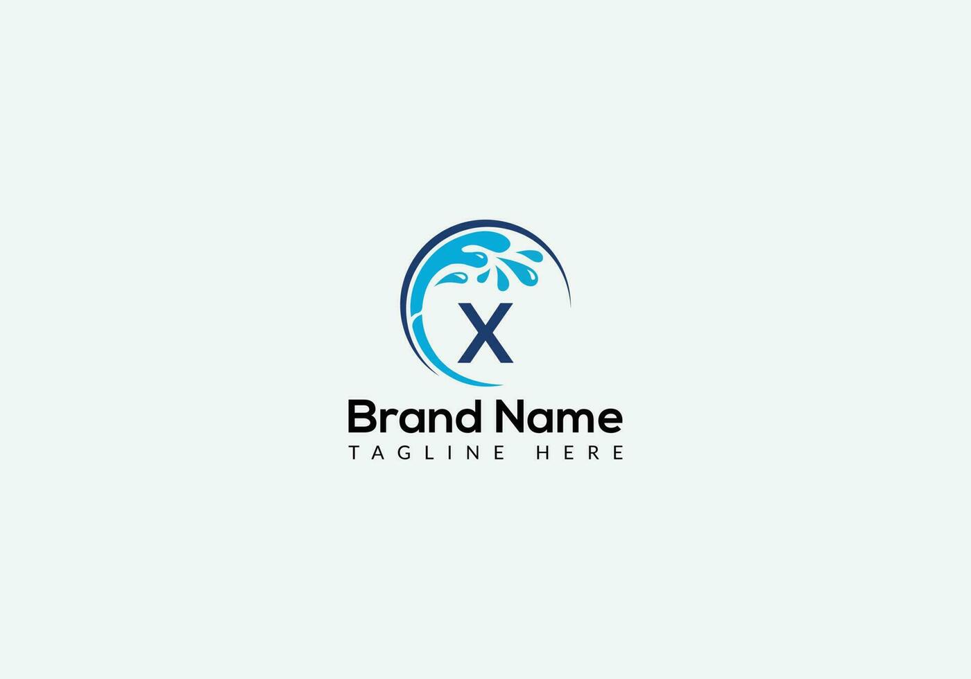 Maid Cleaning Logo On Letter X. Clean House Sign, Fresh Clean Logo Cleaning Brush and Water Drop Concept Template vector