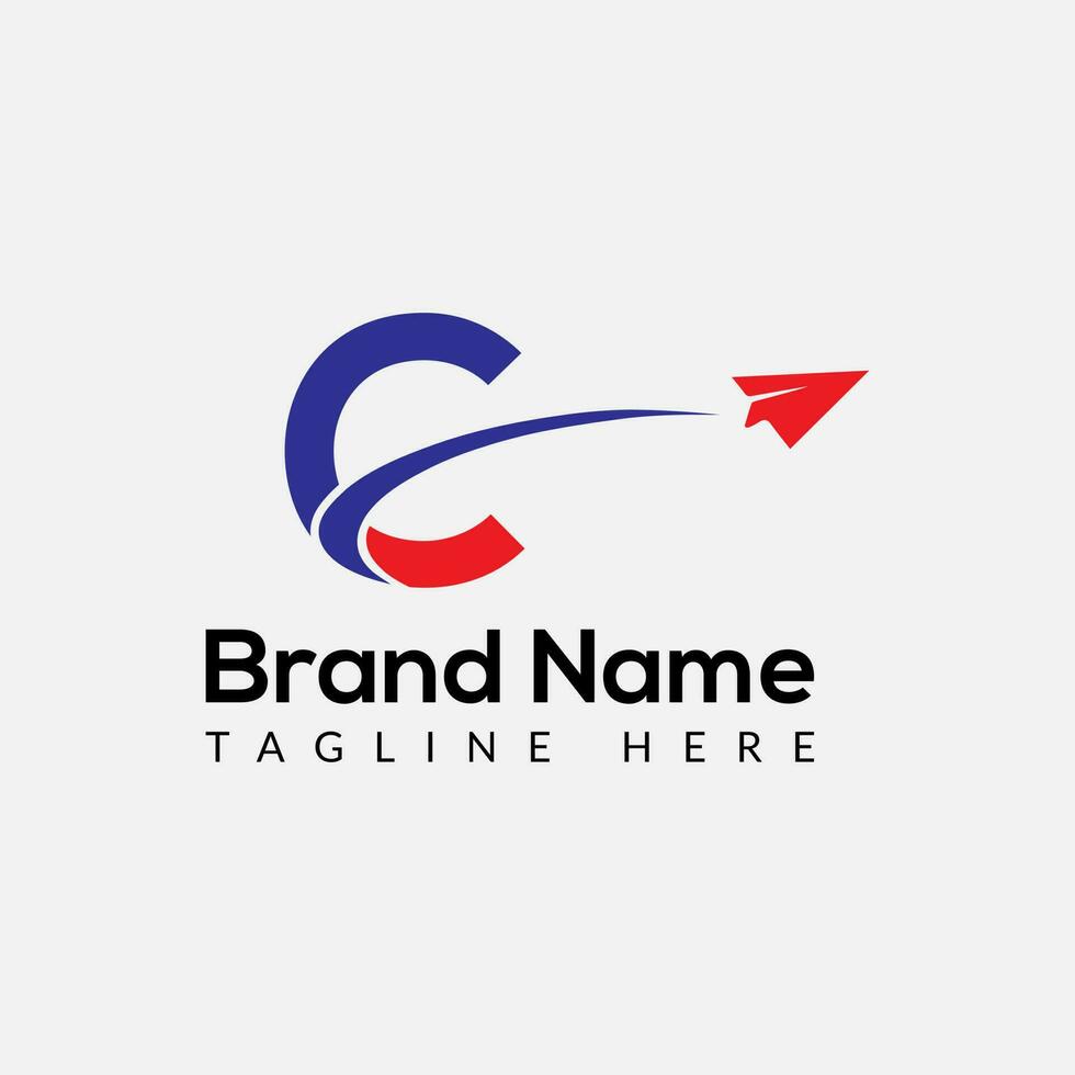 News Logo On Letter C Template. News Logo On C Letter, Initial News Sign Concept Template vector