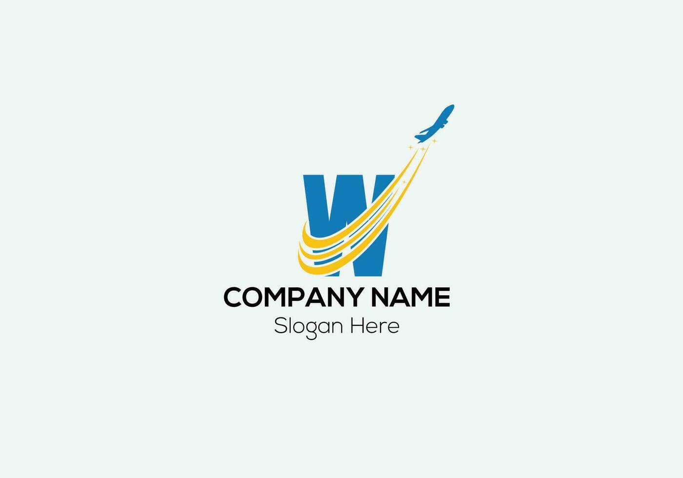 Travel Logo On Letter W Template. Travel Logo On W Letter, Initial Travel Sign Concept Template vector