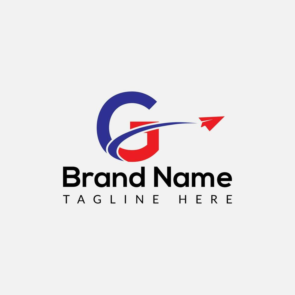 News Logo On Letter G Template. News Logo On G Letter, Initial News Sign Concept Template vector