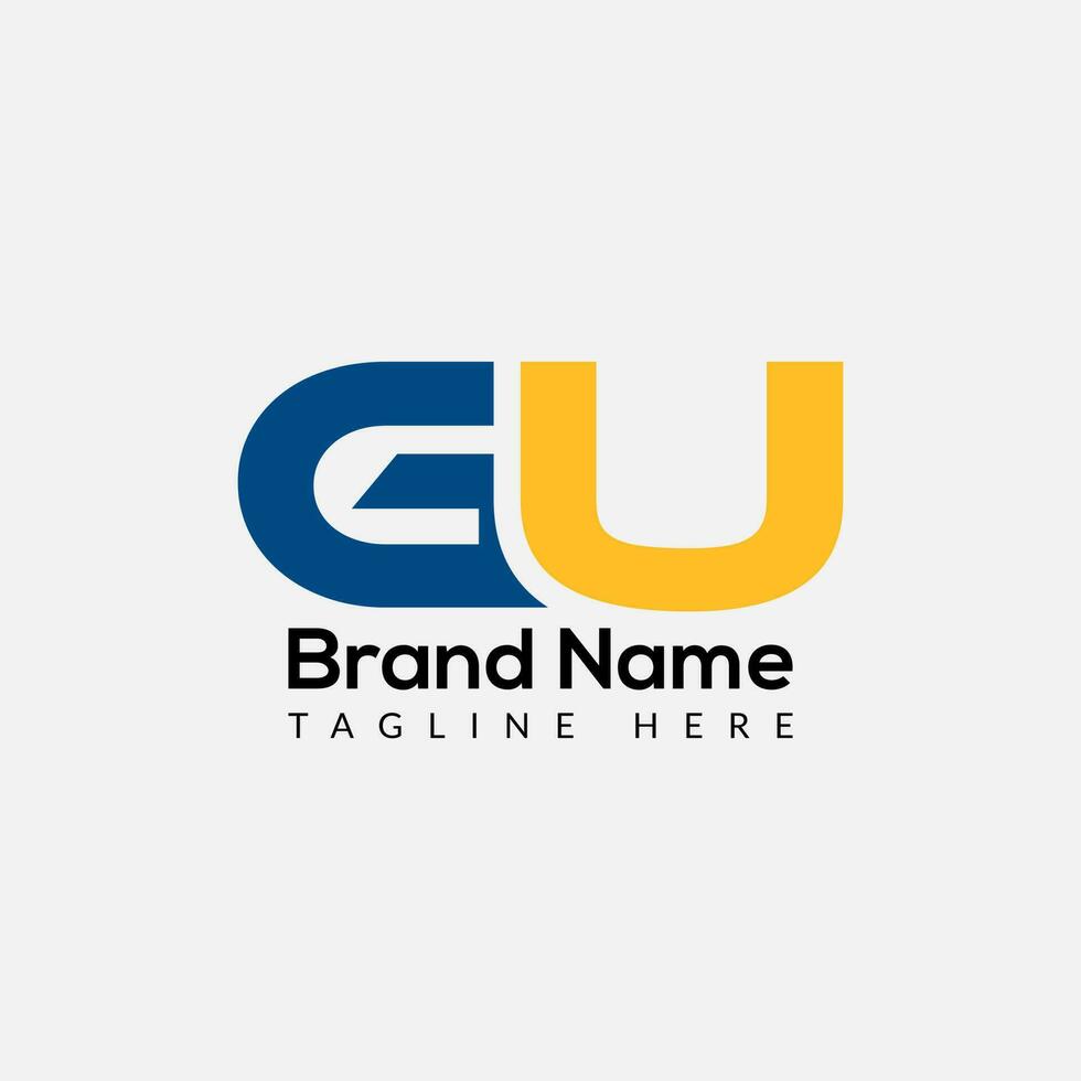 Abstract GU letter modern initial lettermarks logo design vector