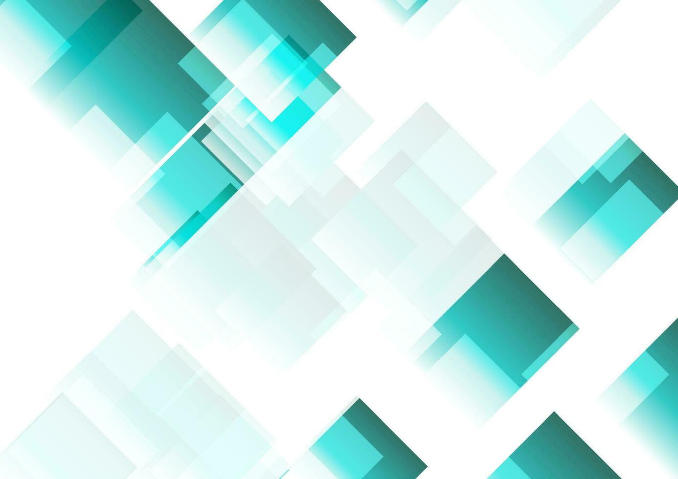 Cyan blue squares abstract tech geometric minimal background vector