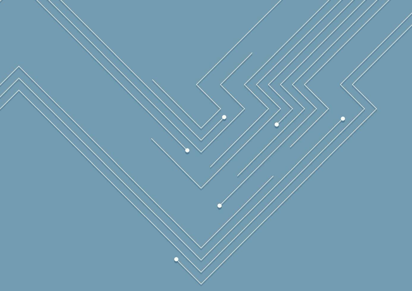Blue white minimal abstract futuristic tech background with circuit lines vector
