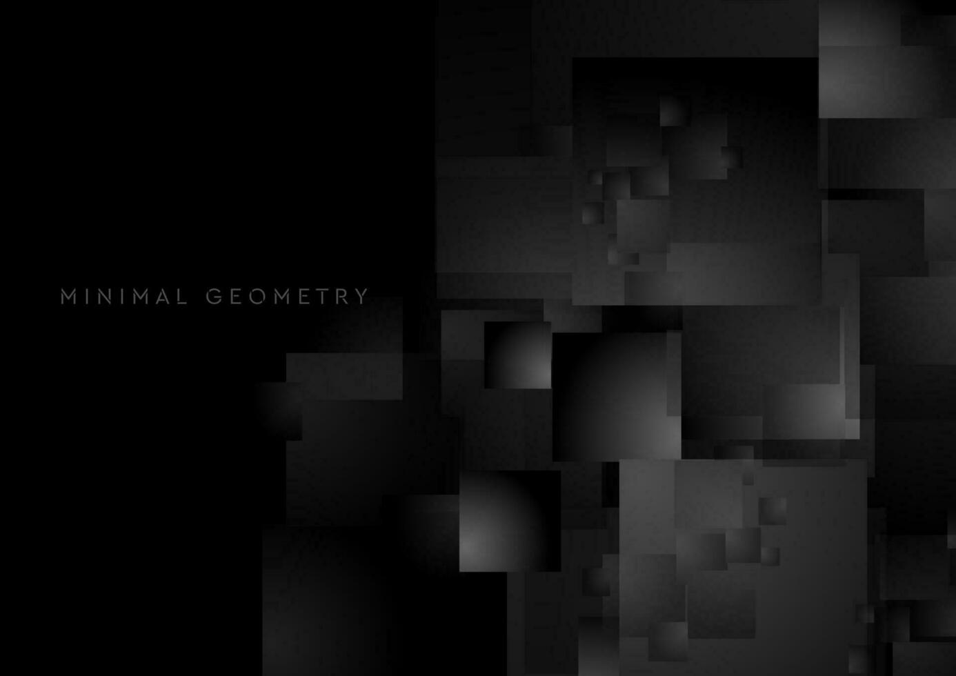 Black squares abstract tech geometric minimal background vector