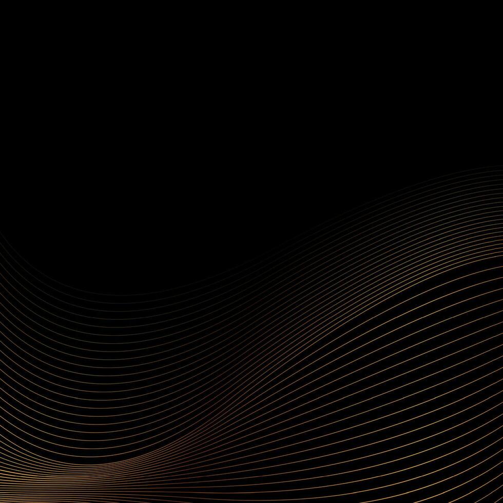 Golden wavy lines abstract minimal background vector