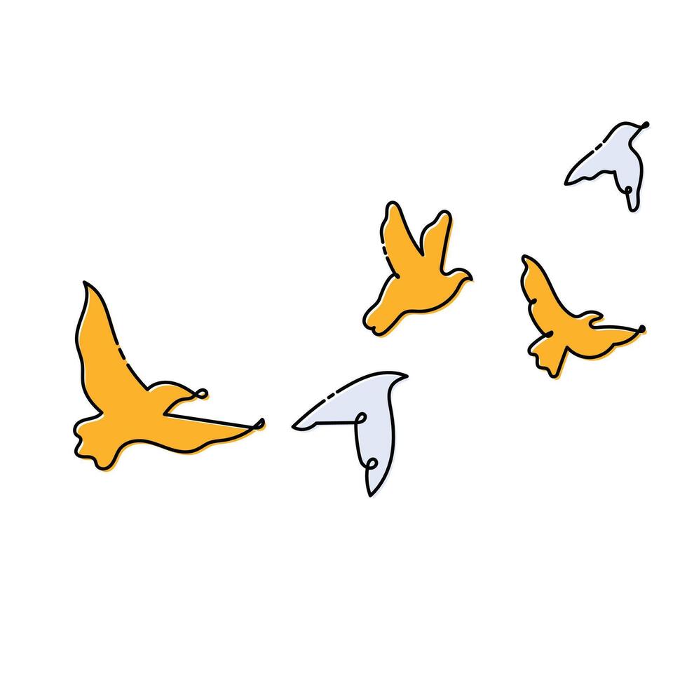 esta ilustración capturas el belleza de aves en vuelo, mostrando su gracia y libertad como ellos remontarse mediante el abierto cielo. vector