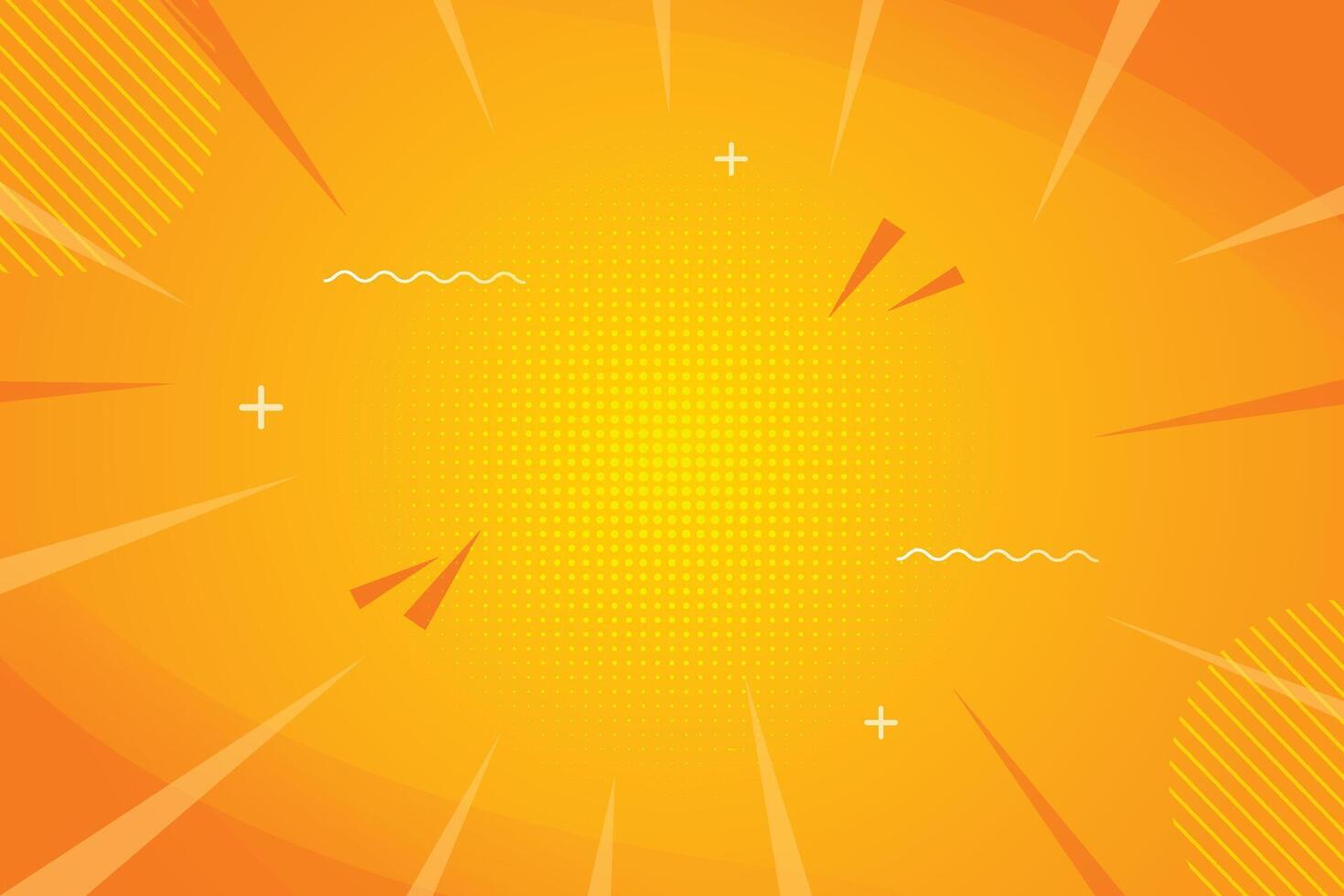 A yellow background with a sunburst and some rays vector