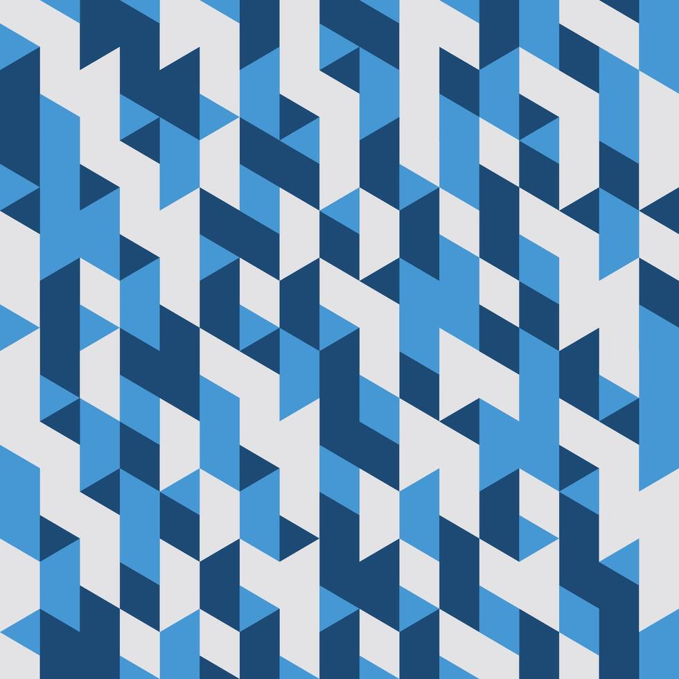 A blue and white geometric pattern vector