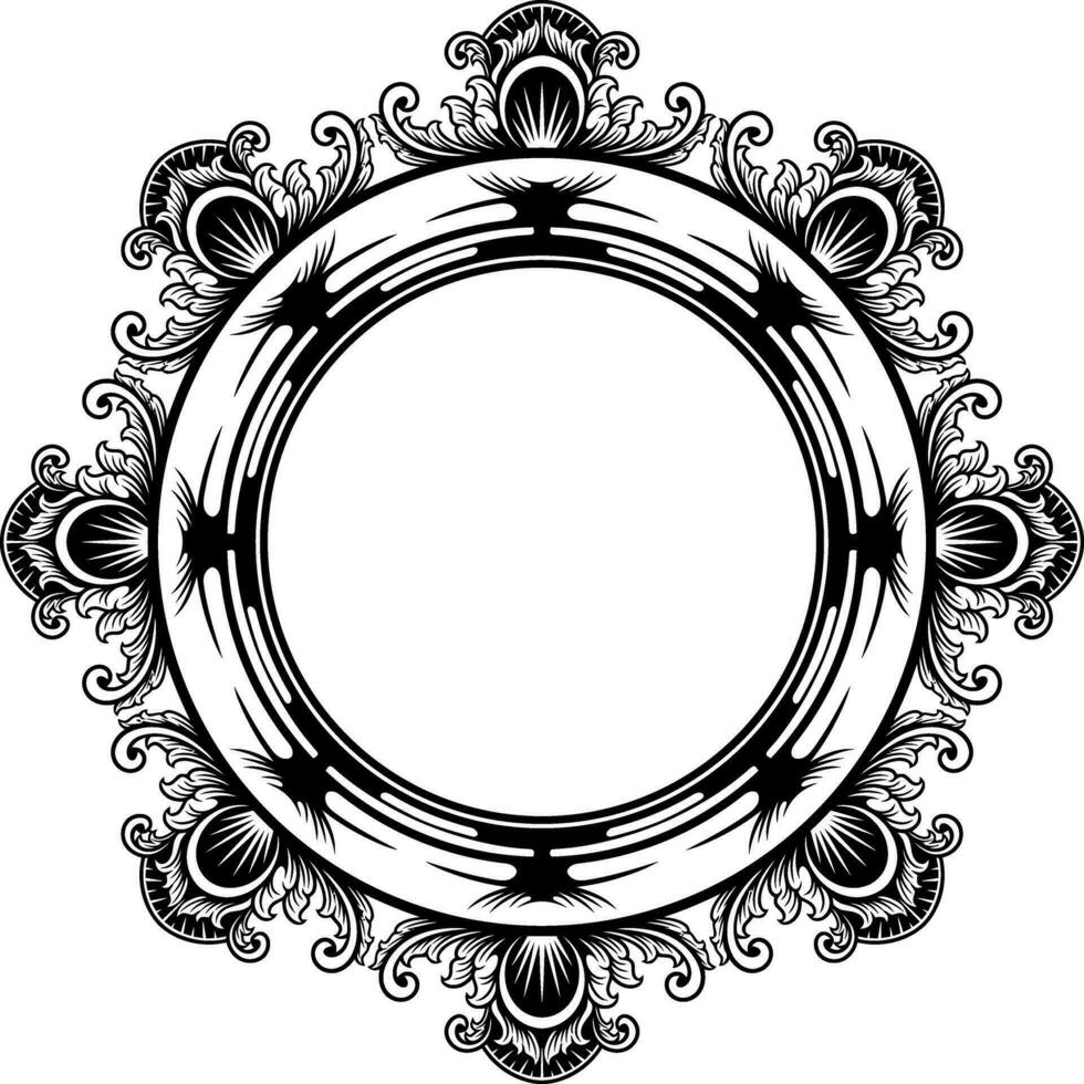 Circle ornament frame vector