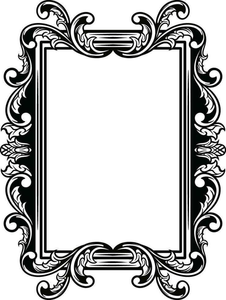 Vintage ornament frame for wedding vector