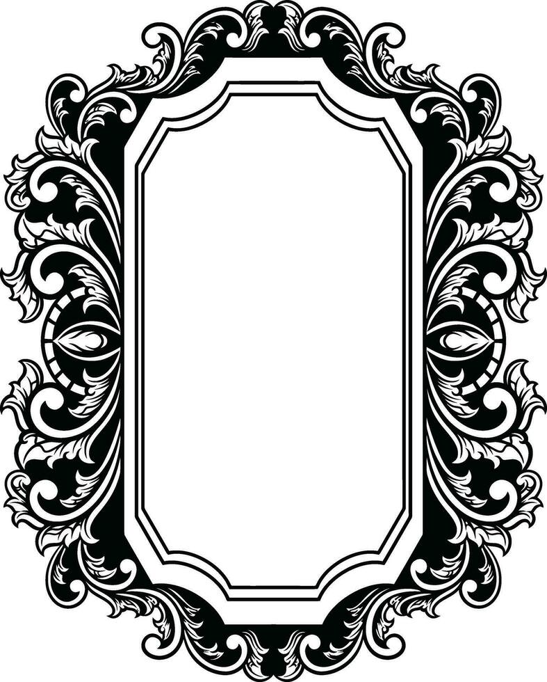 Mirror ornament frame vector
