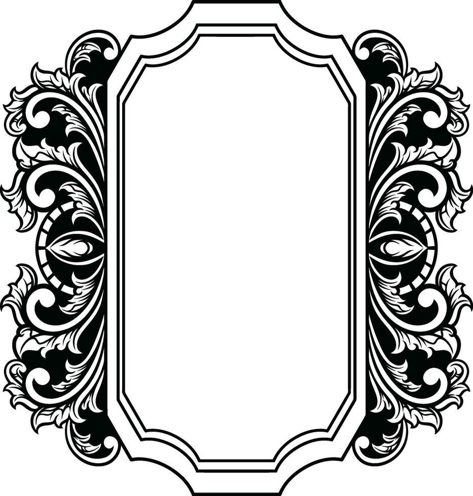 Mirror ornament frame vector