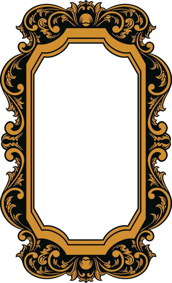 Mirror ornament frame vector