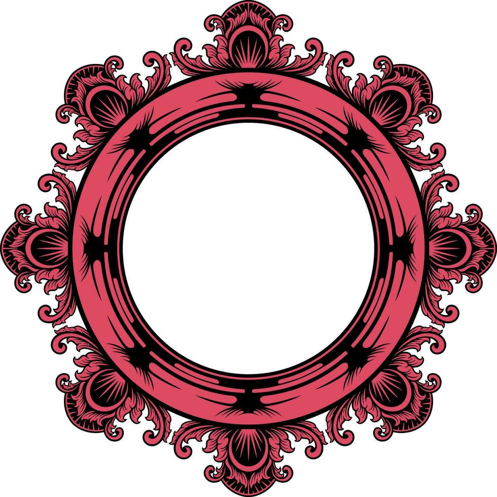 Circle ornament frame vector