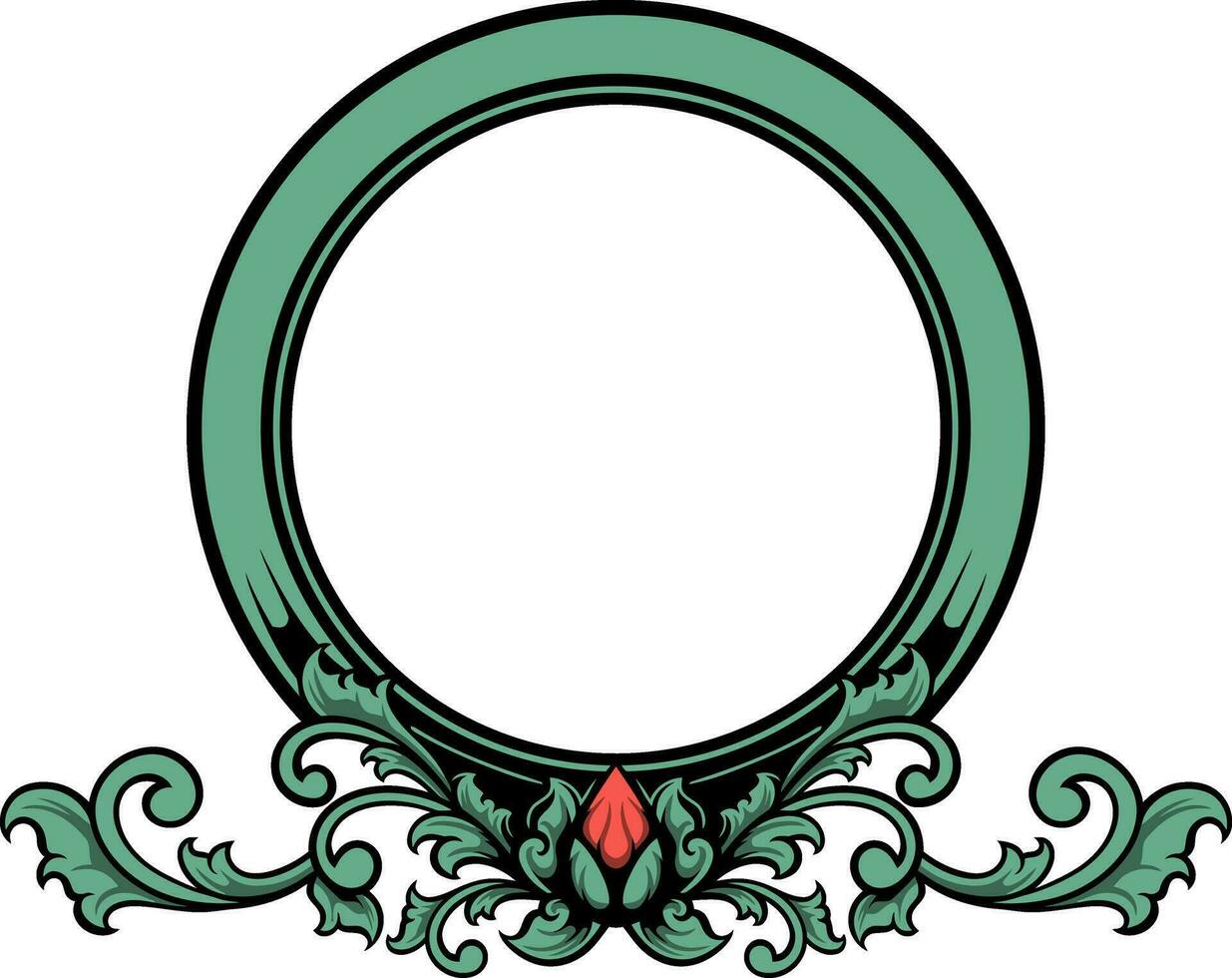 Circle ornament for wedding vector