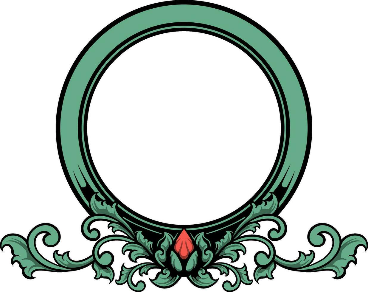 Circle ornament for wedding vector