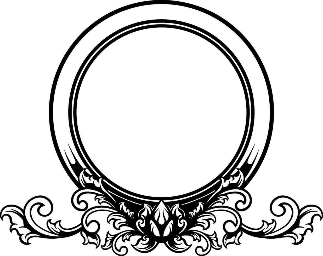 Circle ornament for wedding vector