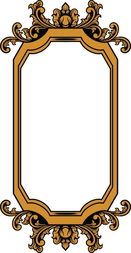Mirror ornament frame vector
