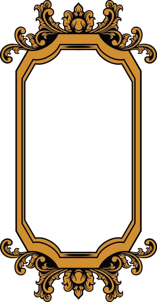 Mirror ornament frame vector