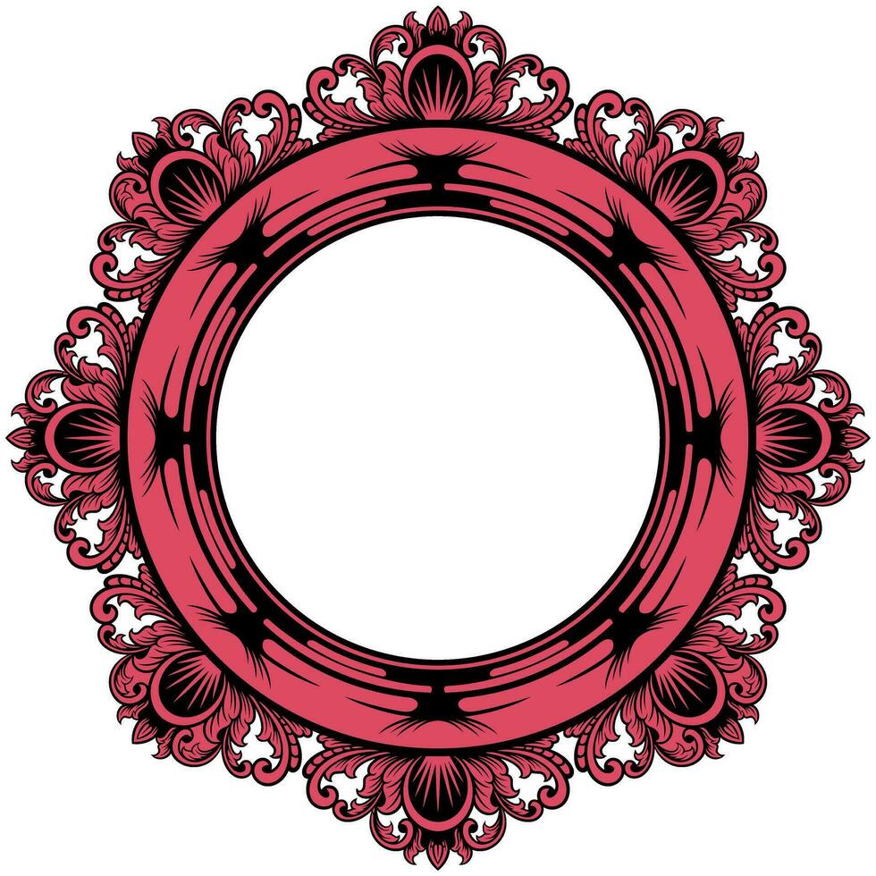 Circle ornament frame vector