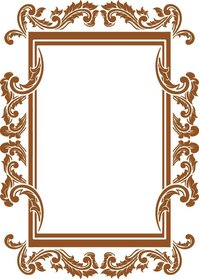 Vintage ornament frame for wedding vector