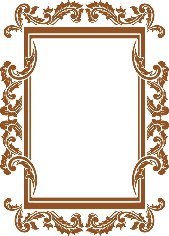 Vintage ornament frame for wedding vector