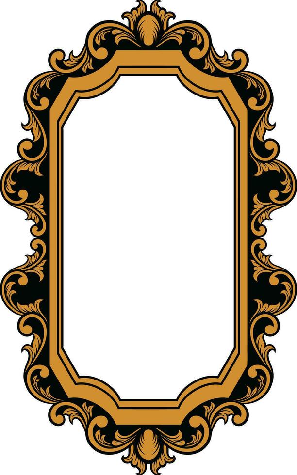 Mirror ornament frame vector
