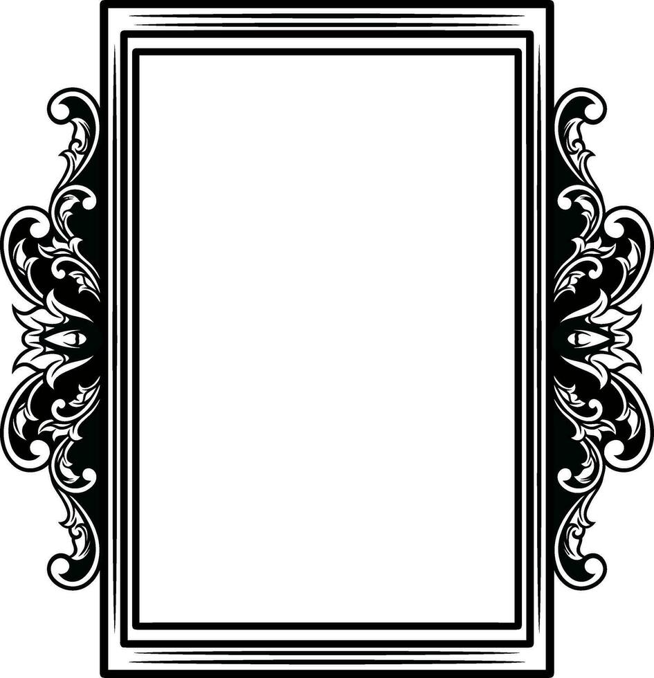 Vintage ornament frame for wedding vector