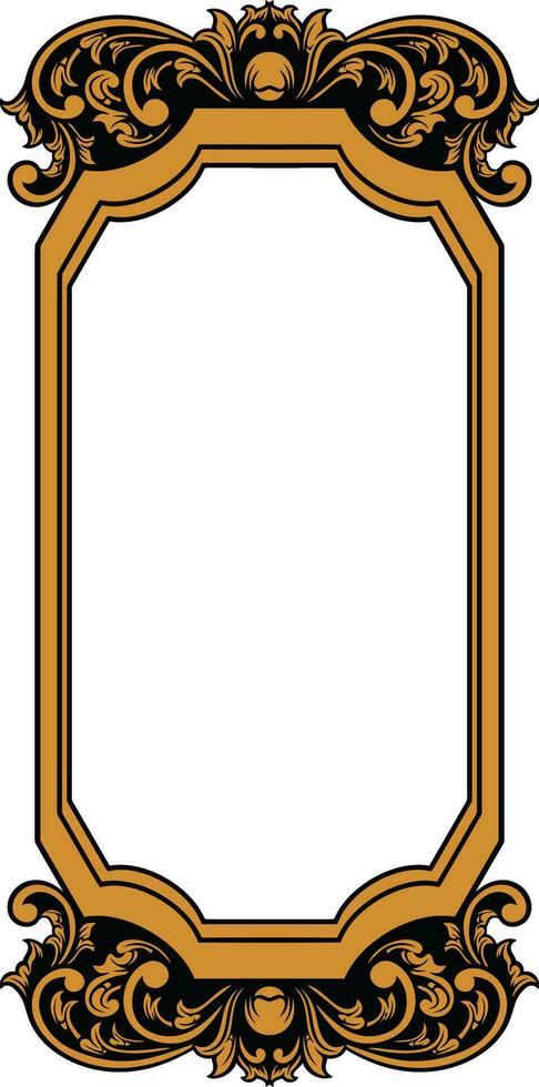 Mirror ornament frame vector
