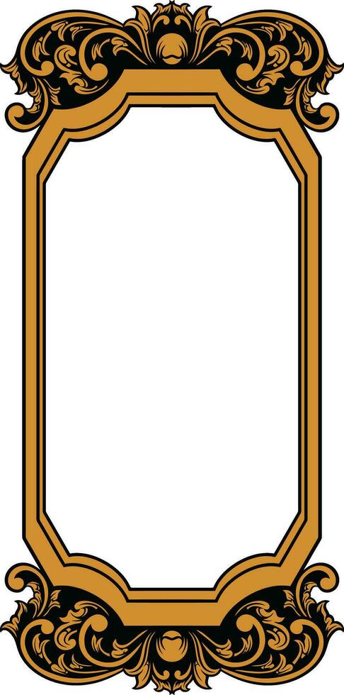 Mirror ornament frame vector