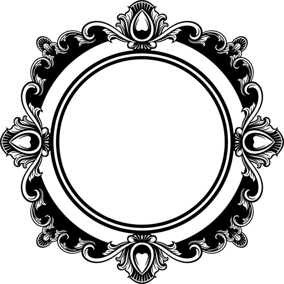 Circle ornament frame vector