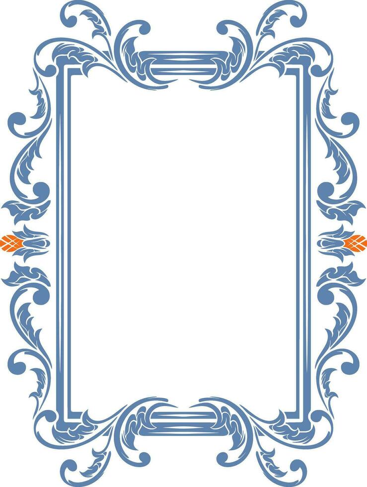 Vintage ornament frame for wedding vector