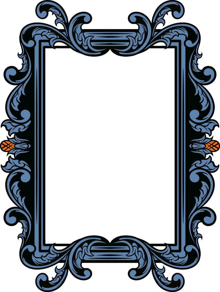 Vintage ornament frame for wedding vector