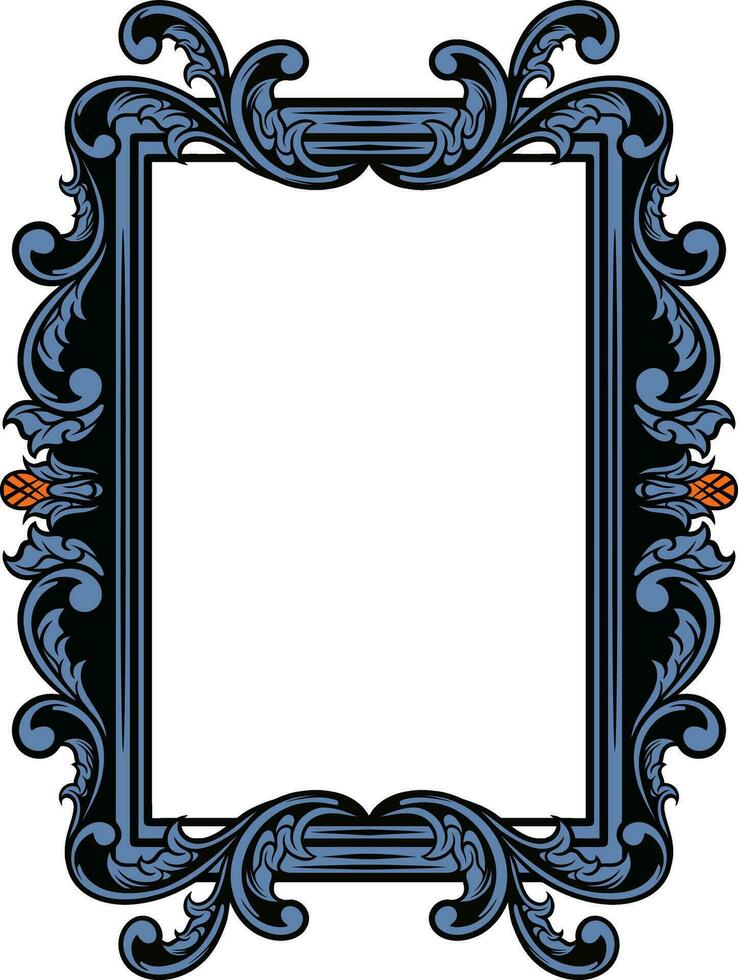 Vintage ornament frame for wedding vector